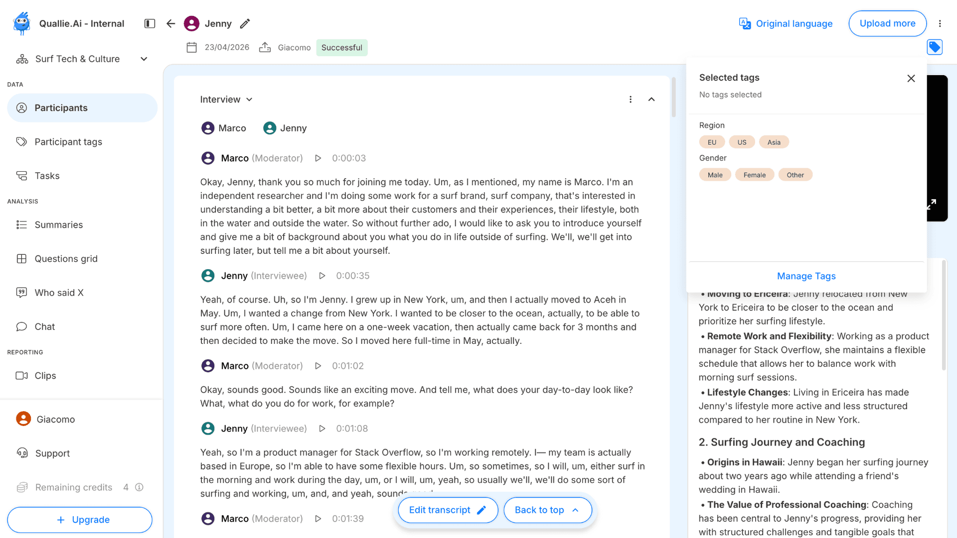 Assign tags
