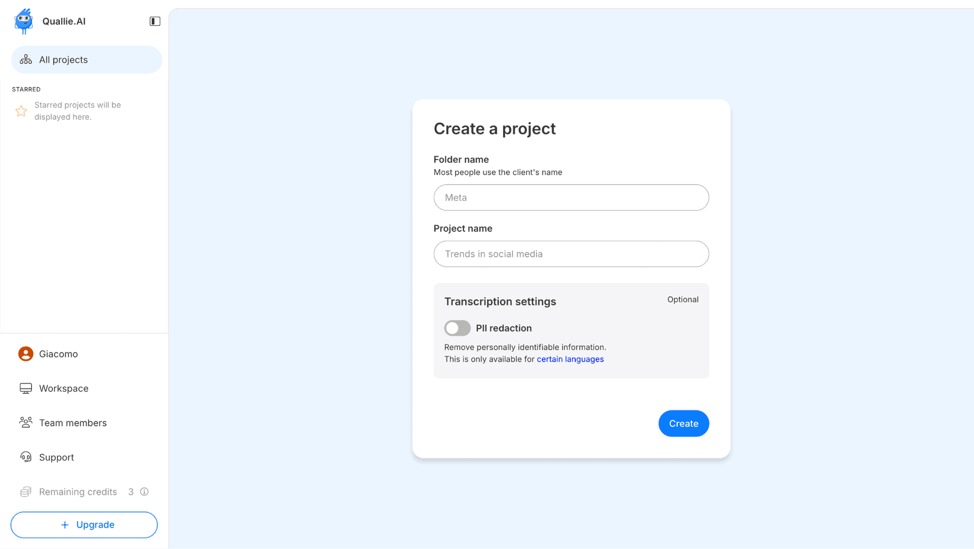 Create a project