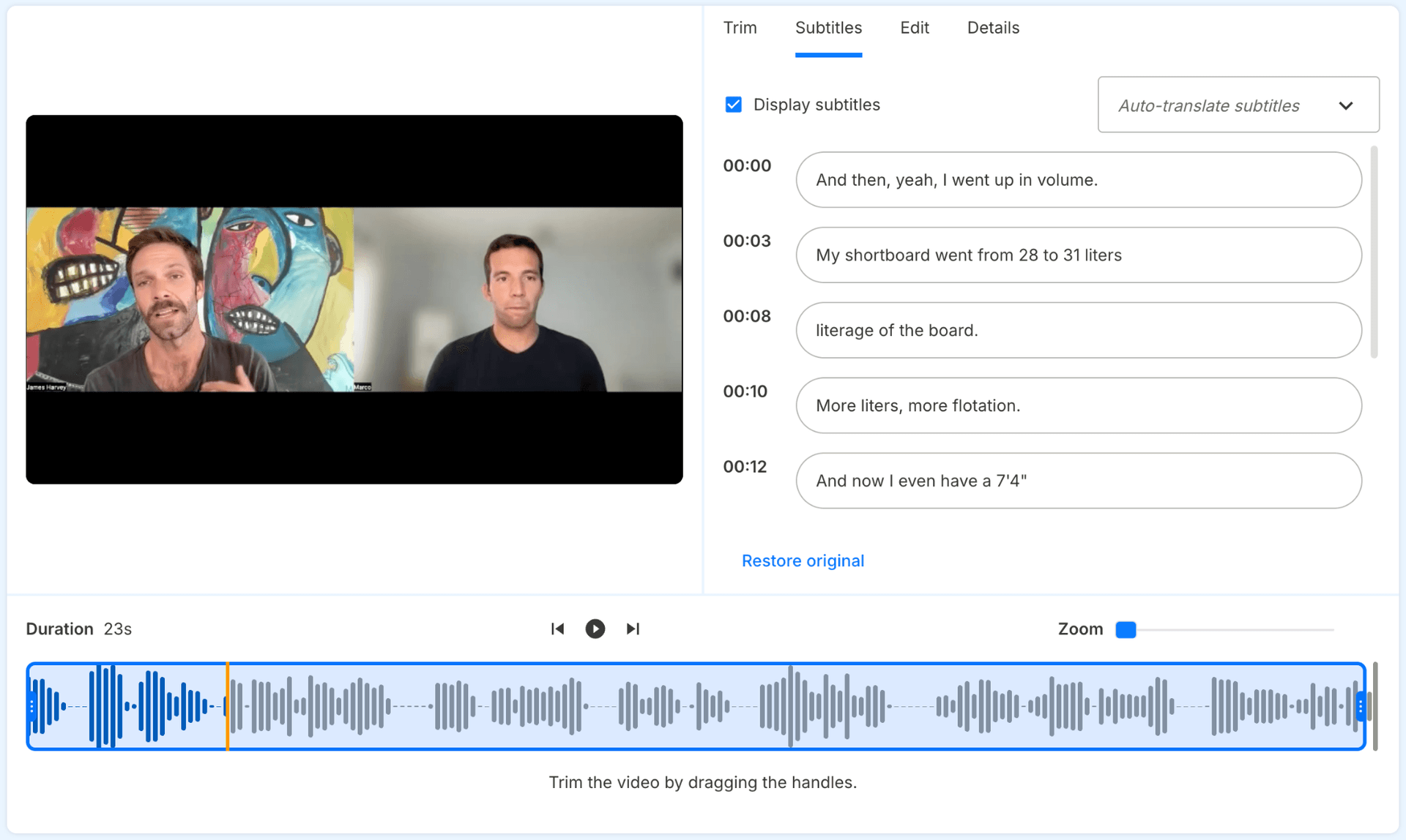 Edit subtitles