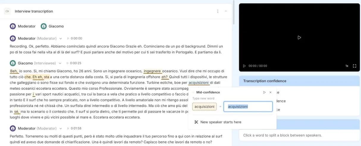 Edit the transcript