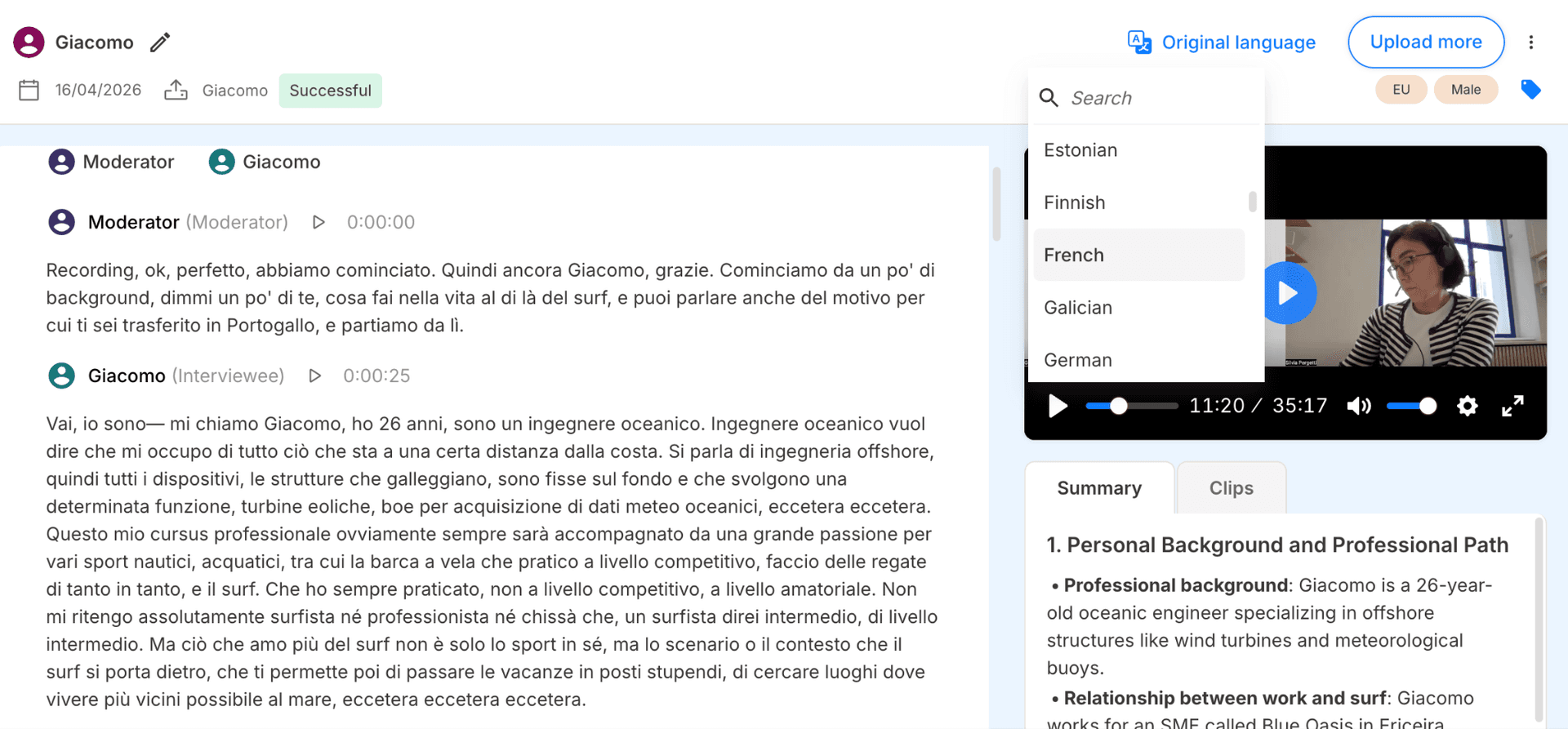 Translate the transcript