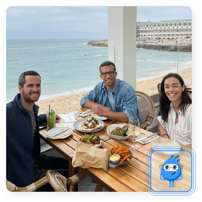 From left to right: Domingo Barros, Marco Rovagnati (co-founders), Marina Jorge (UX designer).